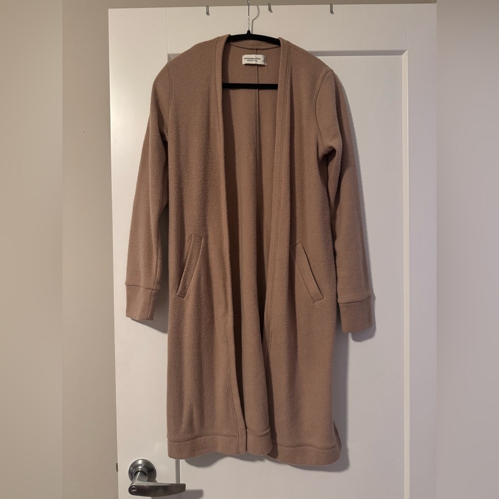 Soft A&F Cozy Tan Long Duster Cardigan Sweater
